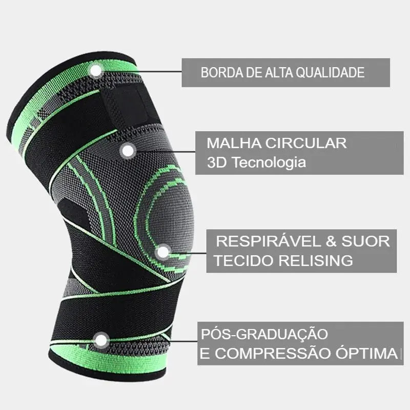 Kit 2 Joelheiras De Compressão Estabilizadora Tensor Alívio De Dor No Joelho 360°