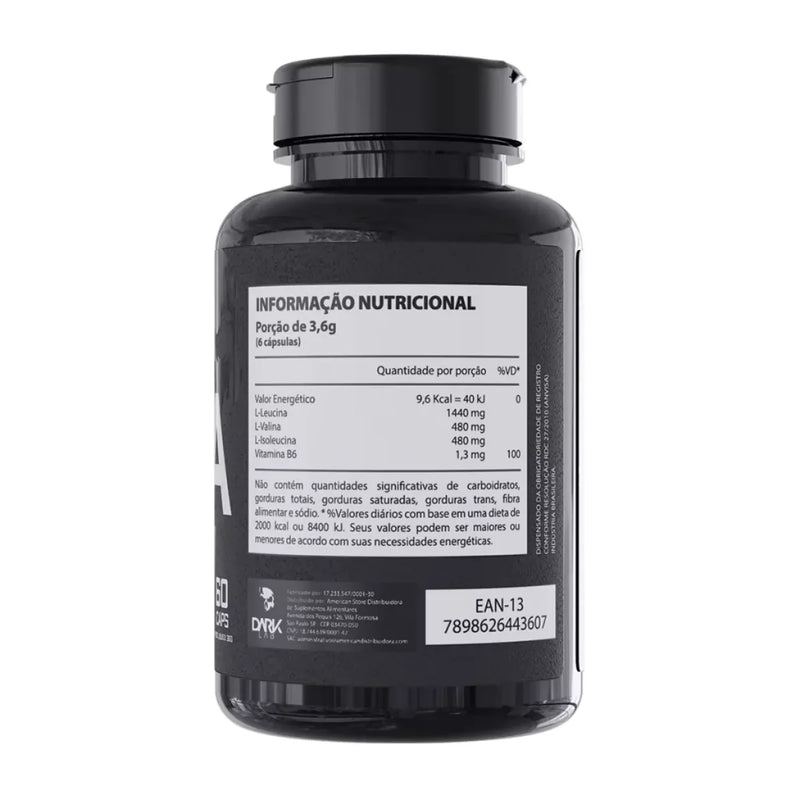 DARK LAB BCAA 3:1:1 – 60 Cápsulas para Recuperação e Performance