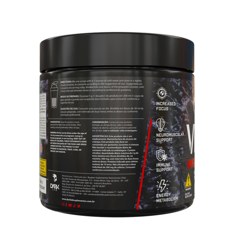Dark Lab Pre-Workout Venom 300g – Energia e Performance Máxima