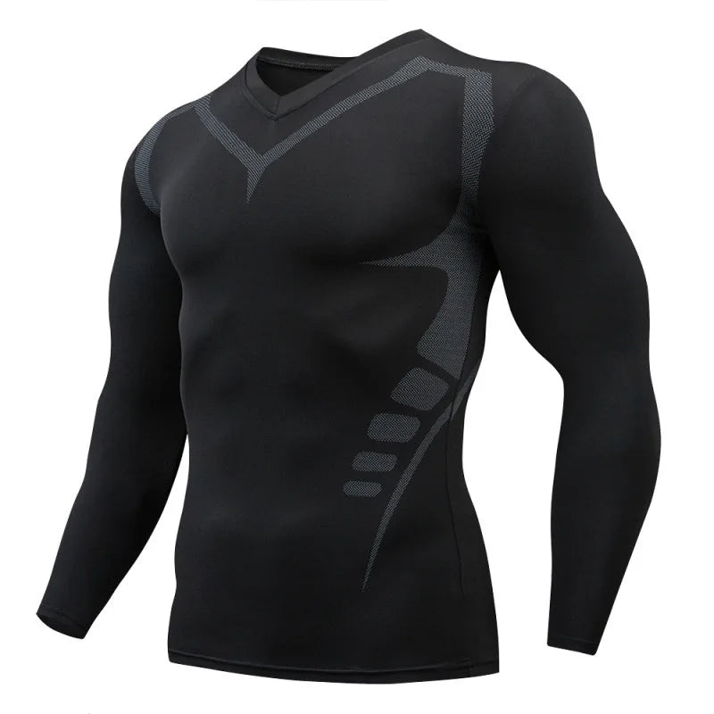 Camiseta Masculina de Corrida – Compressão, Rápida Secagem e Fitness