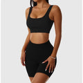 Conjunto Esportivo Feminino Yoga – Top Cropped e Shorts Sem Costura