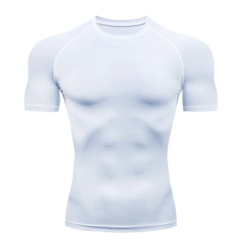 Camiseta Masculina Compressão Esportiva Fitness Quick Dry Treino Corrida Academia Manga Curta