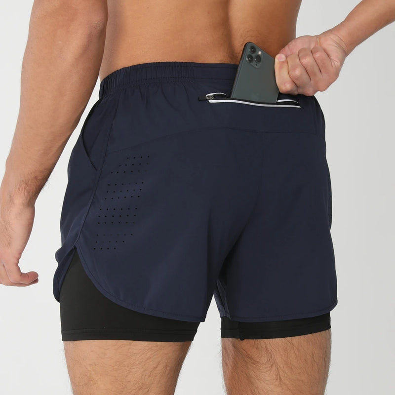 Short Masculino Esportivo 2 em 1 – Corrida, Academia e Treino