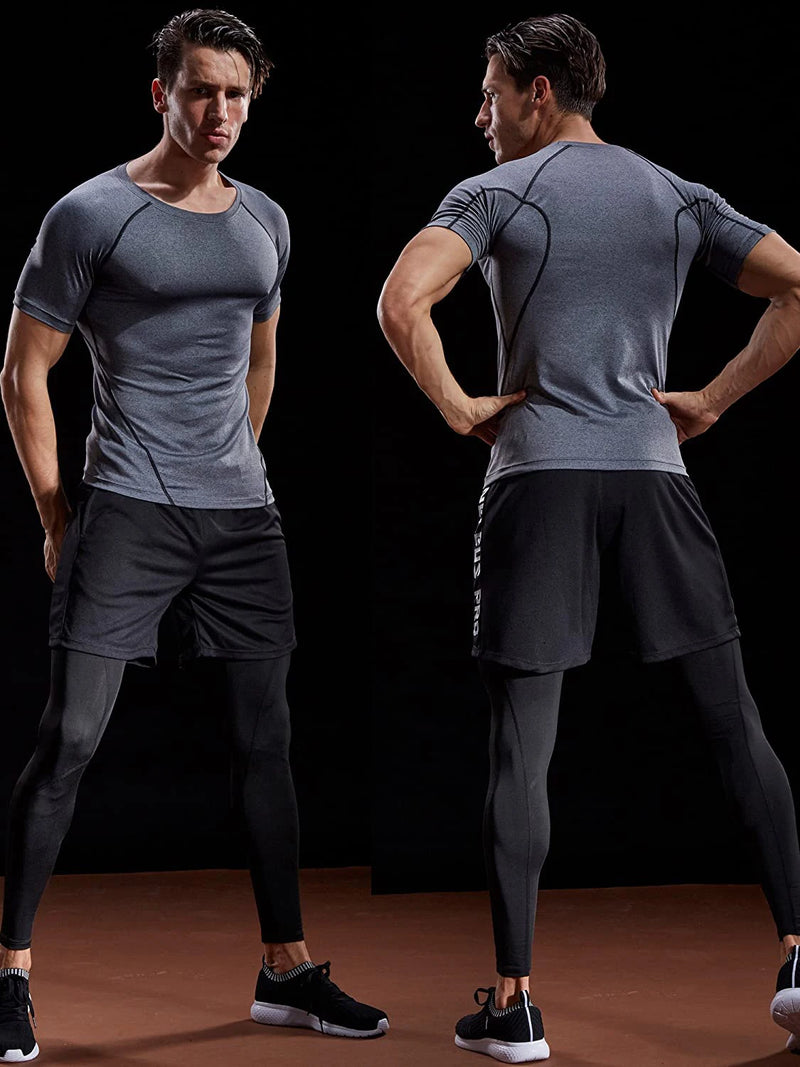 Camiseta Masculina de Compressão 2025 – Esportiva, Elástica, de Secagem Rápida para Corrida, Academia e Treinos