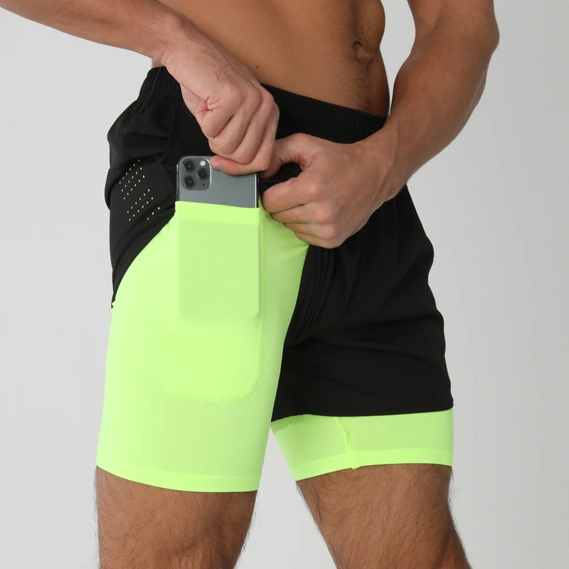 Short Masculino Esportivo 2 em 1 – Corrida, Academia e Treino