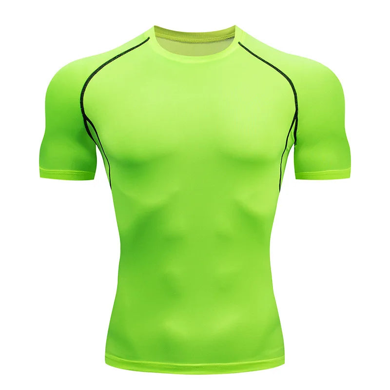 Camiseta Masculina Compressão Esportiva Fitness Quick Dry Treino Corrida Academia Manga Curta