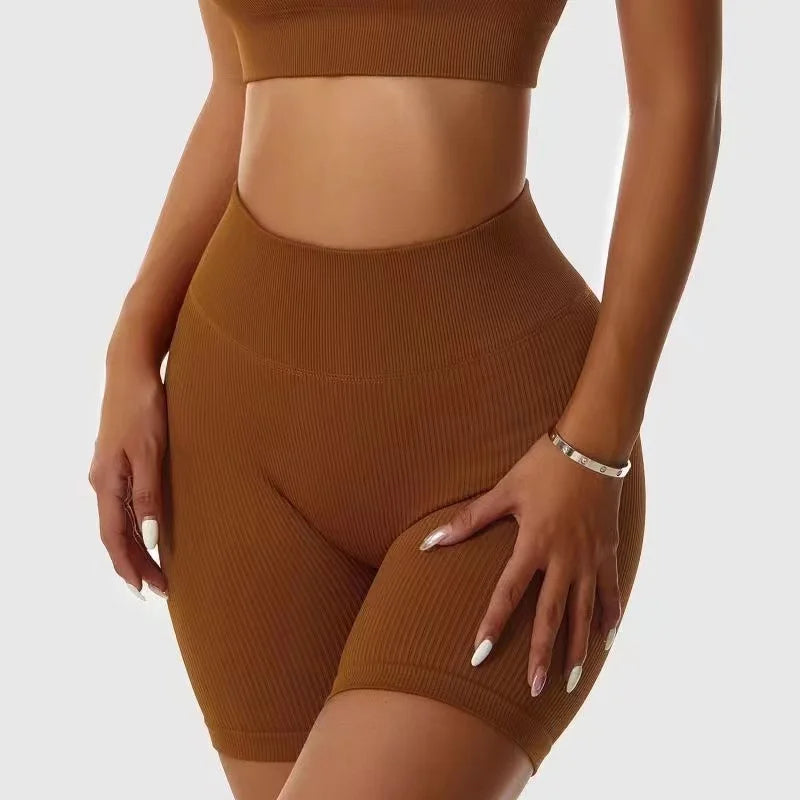 Short Esportivo Feminino Sem Costura – Cintura Alta e Push Up