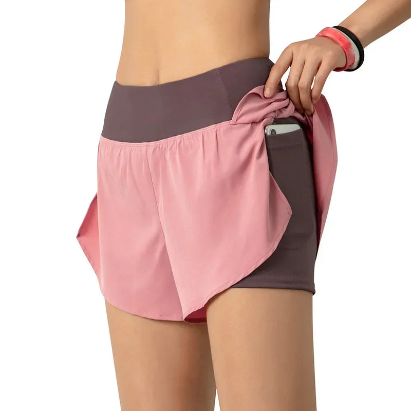 Short Feminino 2 em 1 com Bolso – Cintura Larga e Camada Interna
