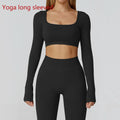 Top Feminino Seamless – Decote Quadrado, Manga Longa e Rápida Secagem