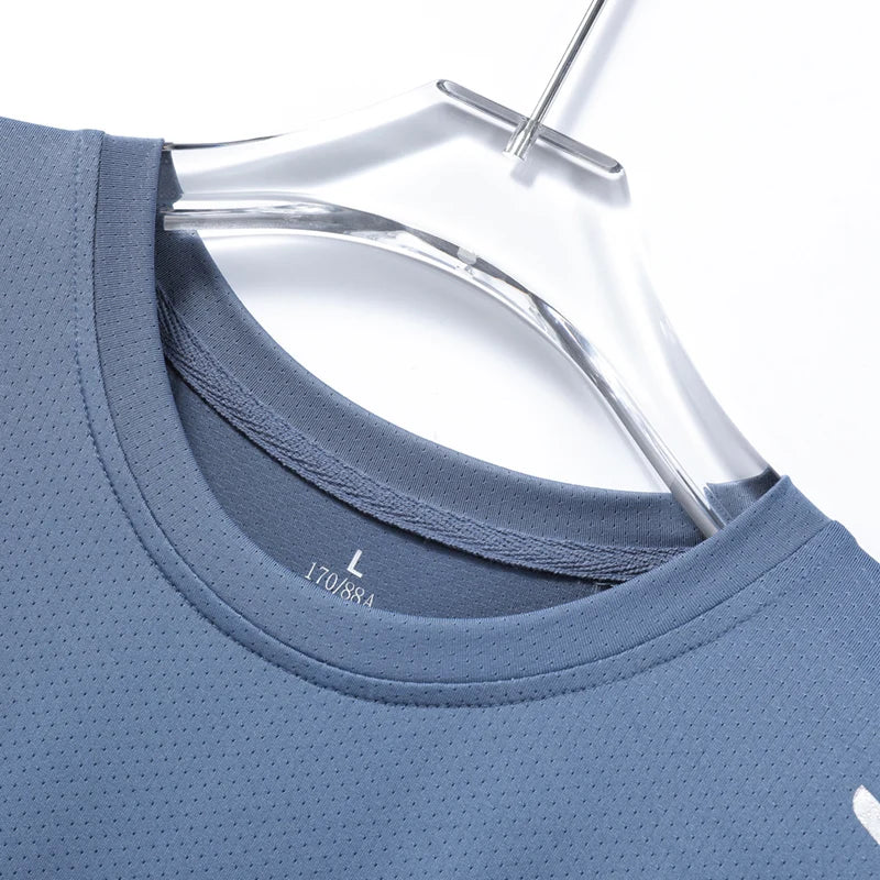 Camiseta Masculina para Corrida e Esportes ao Ar Livre – Secagem Rápida, Respirável, Macia e Elástica, Ideal para Caminhadas, Pesca e Verã