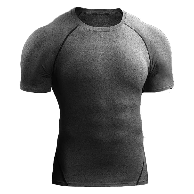 Camiseta Masculina de Compressão 2025 – Esportiva, Elástica, de Secagem Rápida para Corrida, Academia e Treinos