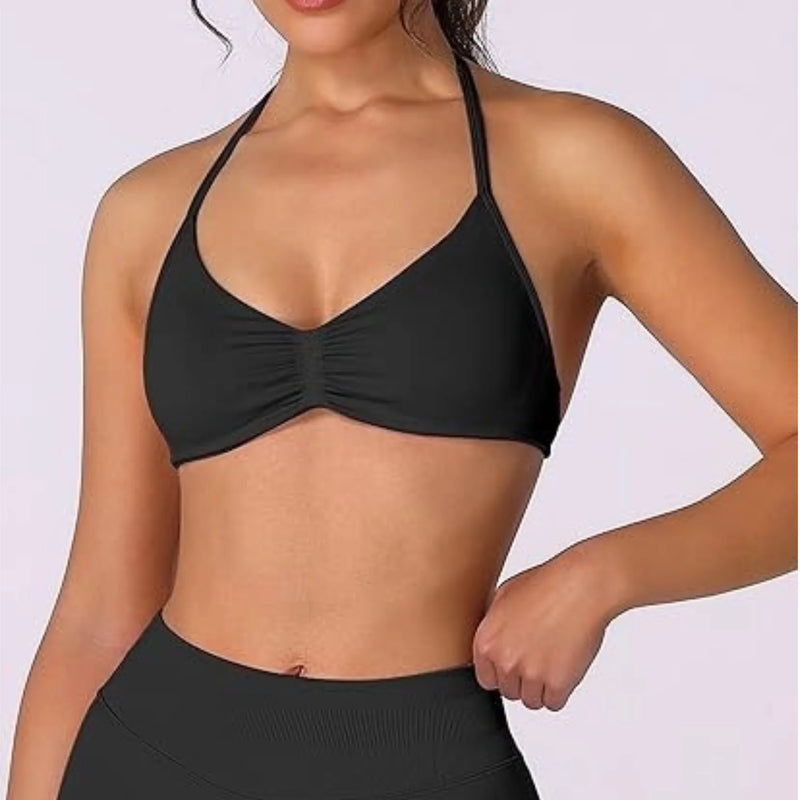Top Feminino Strappy – Halter, Suporte Alto e Seamless