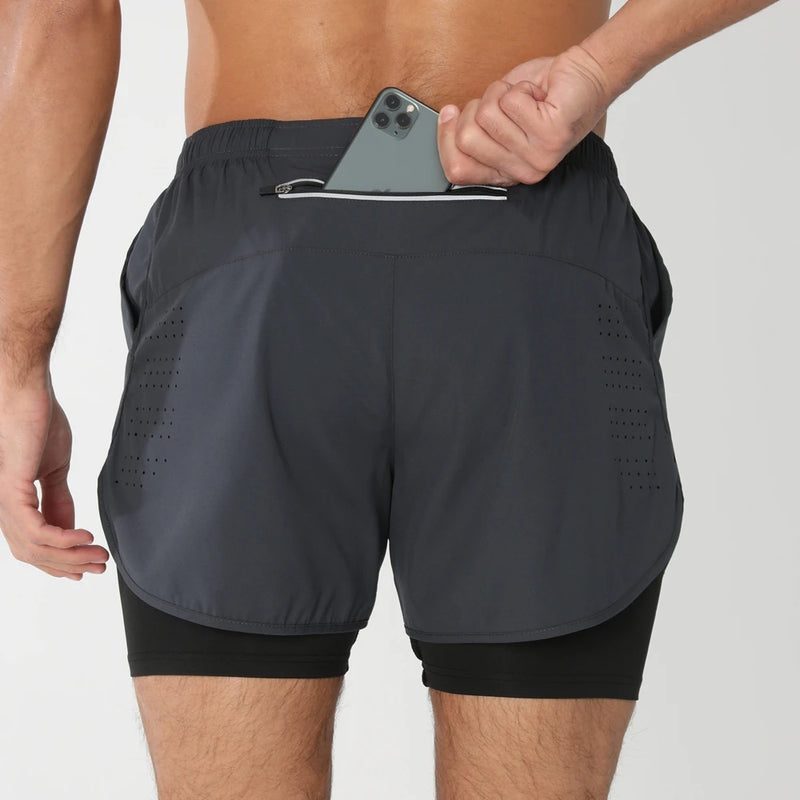 Short Masculino Esportivo 2 em 1 – Corrida, Academia e Treino