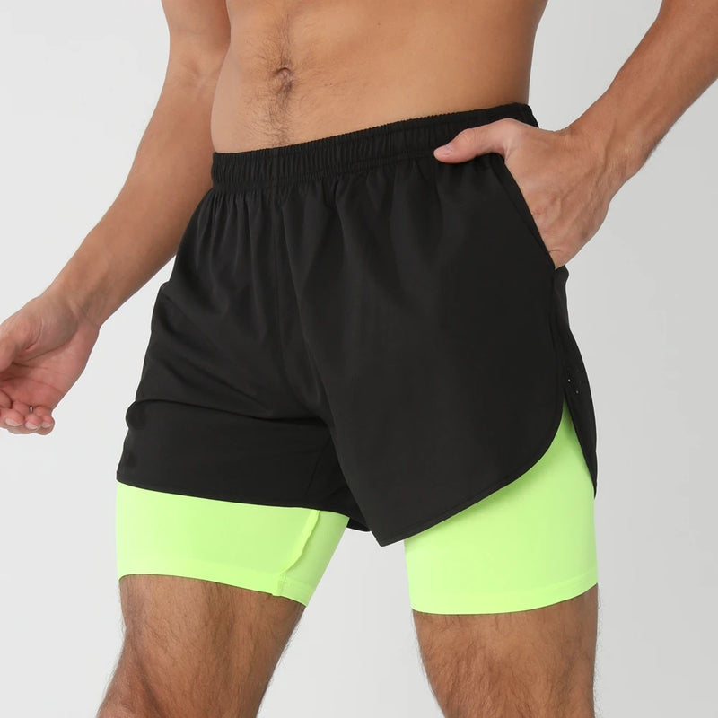 Short Masculino Esportivo 2 em 1 – Corrida, Academia e Treino