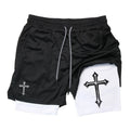 Short Masculino 2 em 1 Cross Print – Corrida, Academia e Treino
