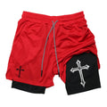 Short Masculino 2 em 1 Cross Print – Corrida, Academia e Treino