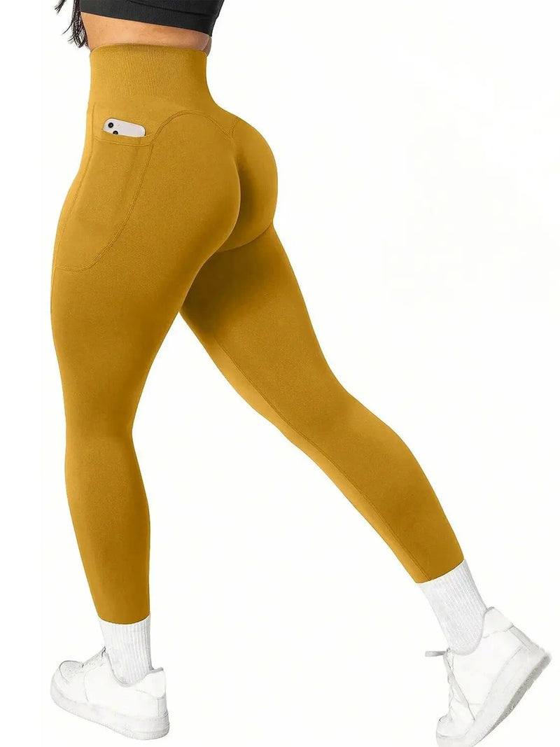 Legging Feminina Seamless – Cintura Alta, Efeito Push Up e Bolso Lateral