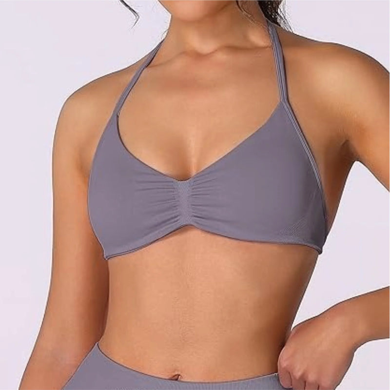 Top Feminino Strappy – Halter, Suporte Alto e Seamless