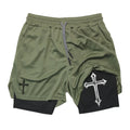 Short Masculino 2 em 1 Cross Print – Corrida, Academia e Treino