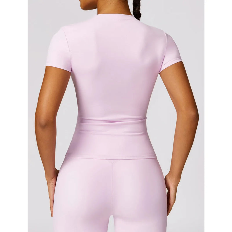 Camiseta Feminina NCLAGEN – Manga Curta, Respirável e Slim Fit