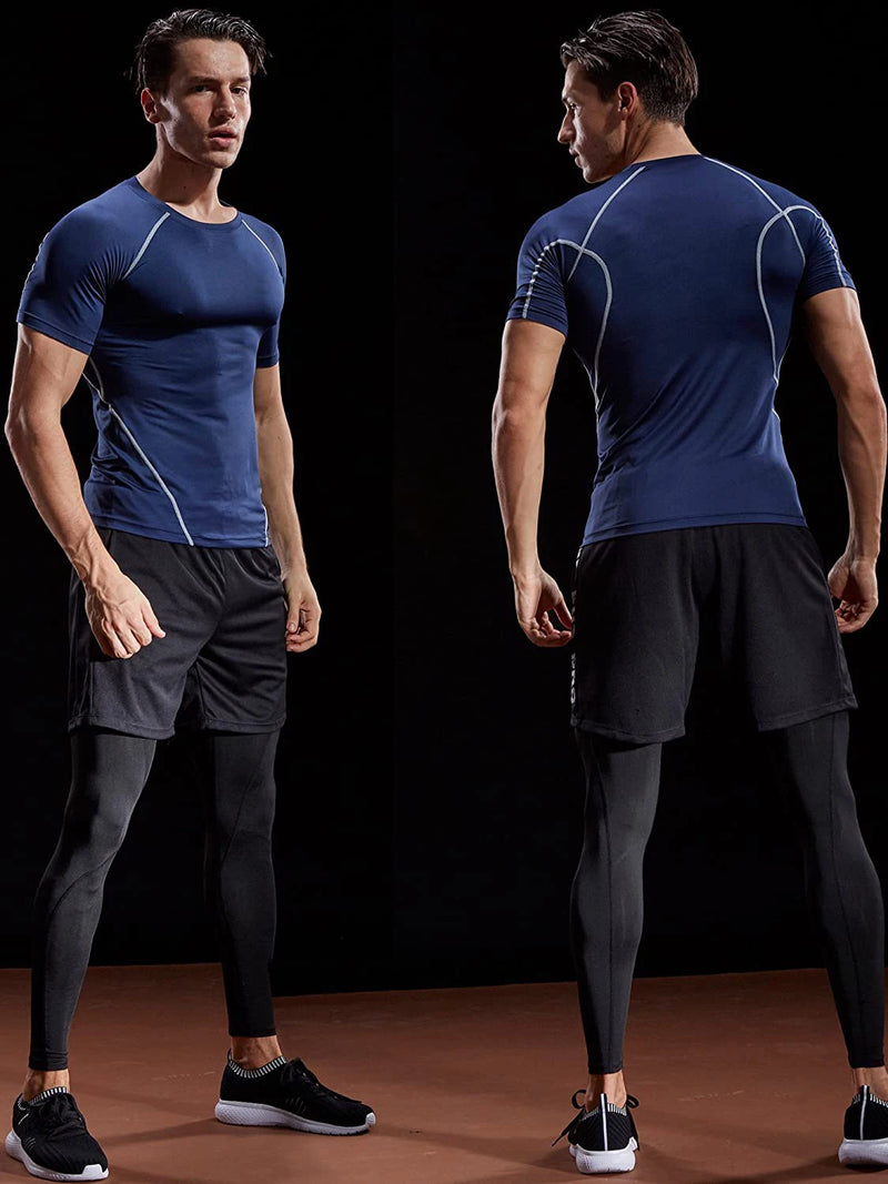 Camiseta Masculina de Compressão 2025 – Esportiva, Elástica, de Secagem Rápida para Corrida, Academia e Treinos