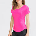 Camiseta Feminina de Yoga – Manga Curta, Rápida Secagem e Fitness