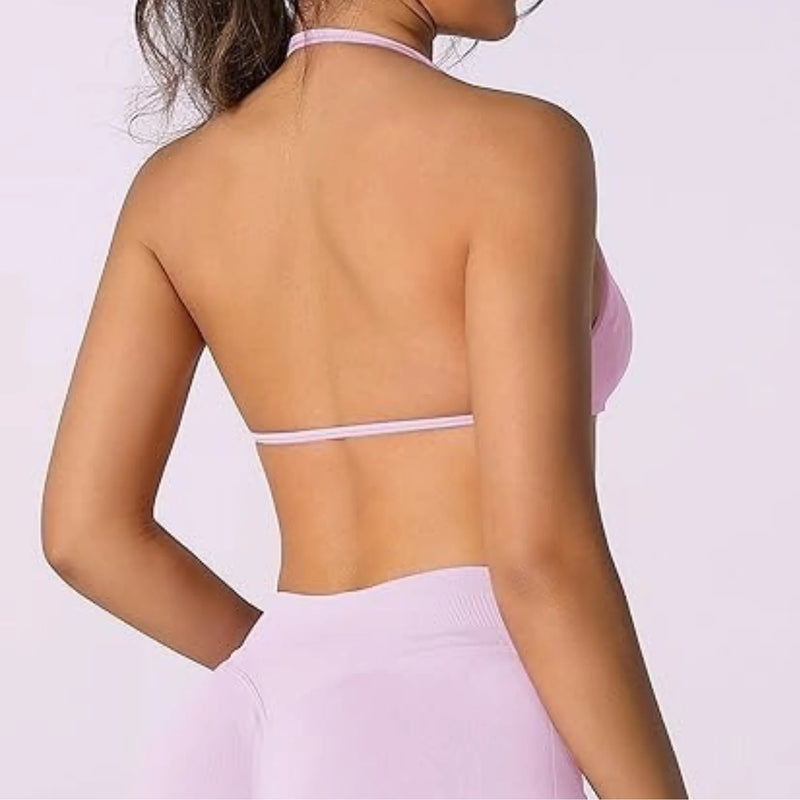 Top Feminino Strappy – Halter, Suporte Alto e Seamless