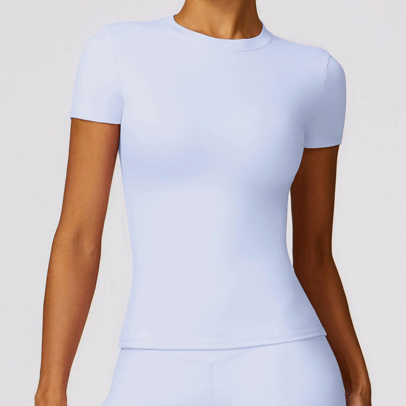 Camiseta Feminina NCLAGEN – Manga Curta, Respirável e Slim Fit