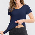 Camiseta Feminina de Yoga – Manga Curta, Rápida Secagem e Fitness