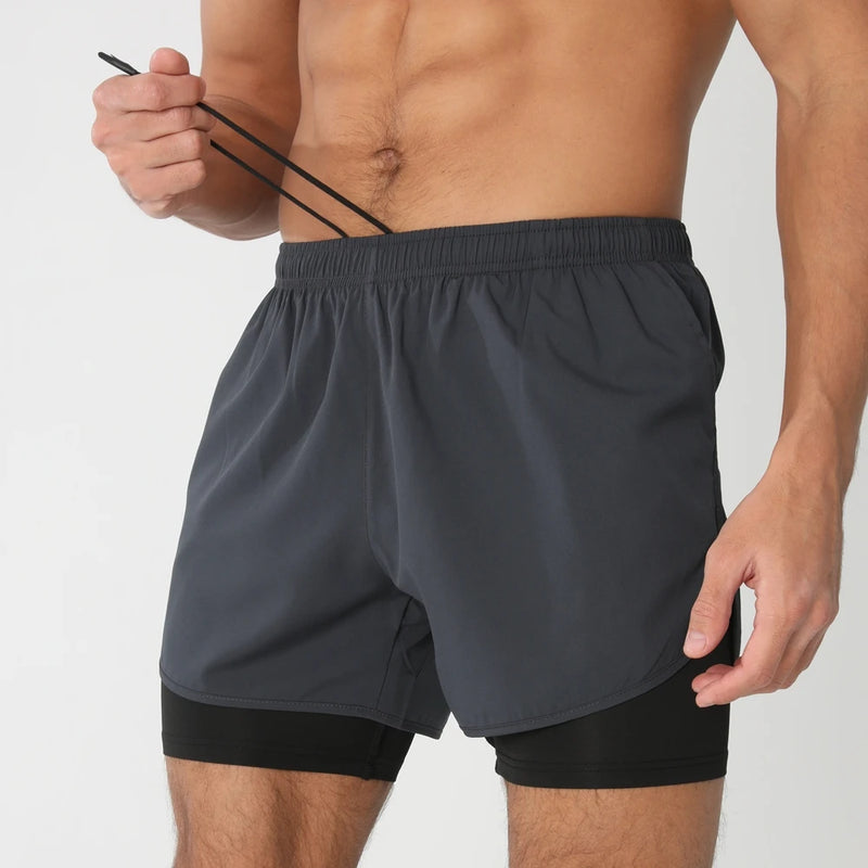 Short Masculino Esportivo 2 em 1 – Corrida, Academia e Treino