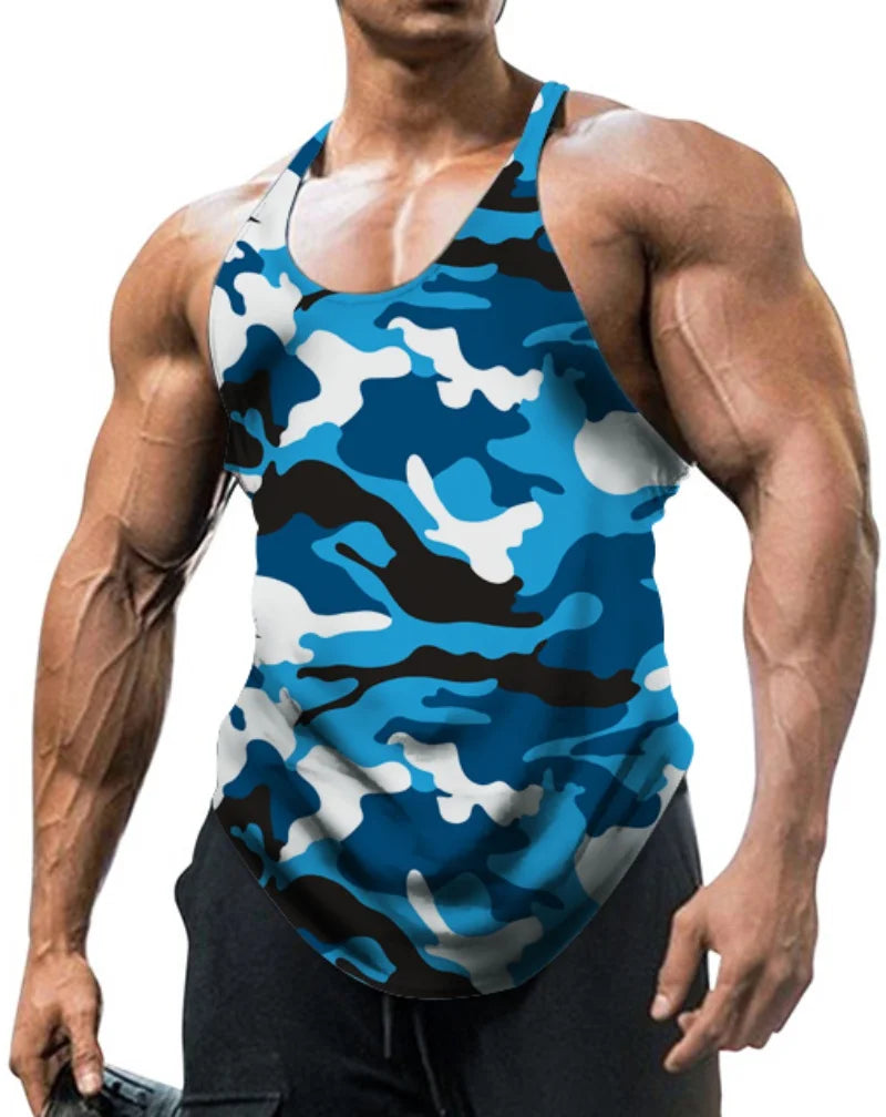 Regata Masculina Camuflada Vintage – Fitness, Treino e Esporte