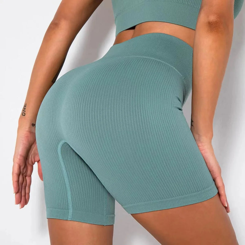 Short Esportivo Feminino Sem Costura – Cintura Alta e Push Up
