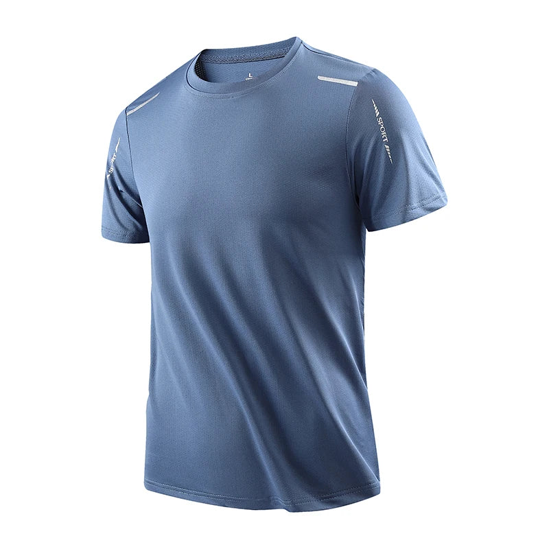 Camiseta Masculina para Corrida e Esportes ao Ar Livre – Secagem Rápida, Respirável, Macia e Elástica, Ideal para Caminhadas, Pesca e Verã