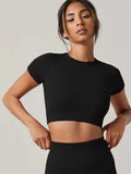 Top Feminino Seamless – Manga Curta, Fitness e Yoga