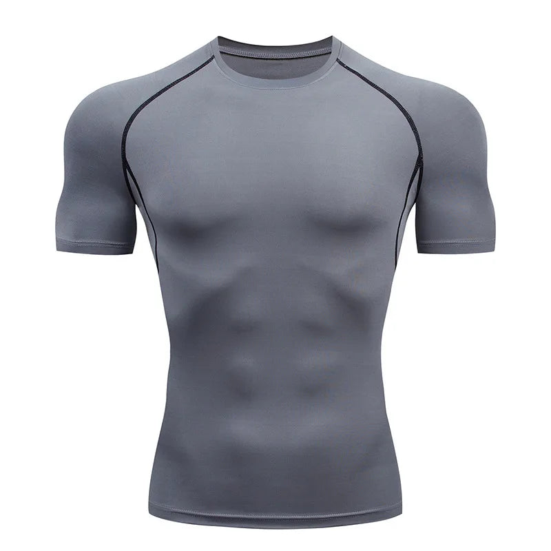 Camiseta Masculina Compressão Esportiva Fitness Quick Dry Treino Corrida Academia Manga Curta