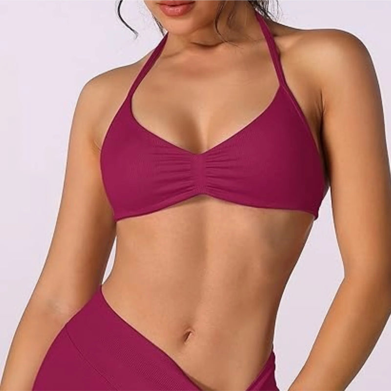Top Feminino Strappy – Halter, Suporte Alto e Seamless