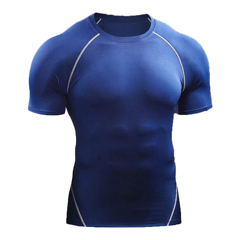 Camiseta Masculina de Compressão 2025 – Esportiva, Elástica, de Secagem Rápida para Corrida, Academia e Treinos