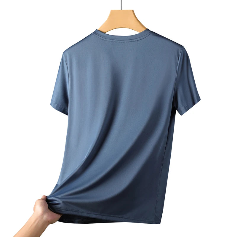 Camiseta Masculina para Corrida e Esportes ao Ar Livre – Secagem Rápida, Respirável, Macia e Elástica, Ideal para Caminhadas, Pesca e Verã