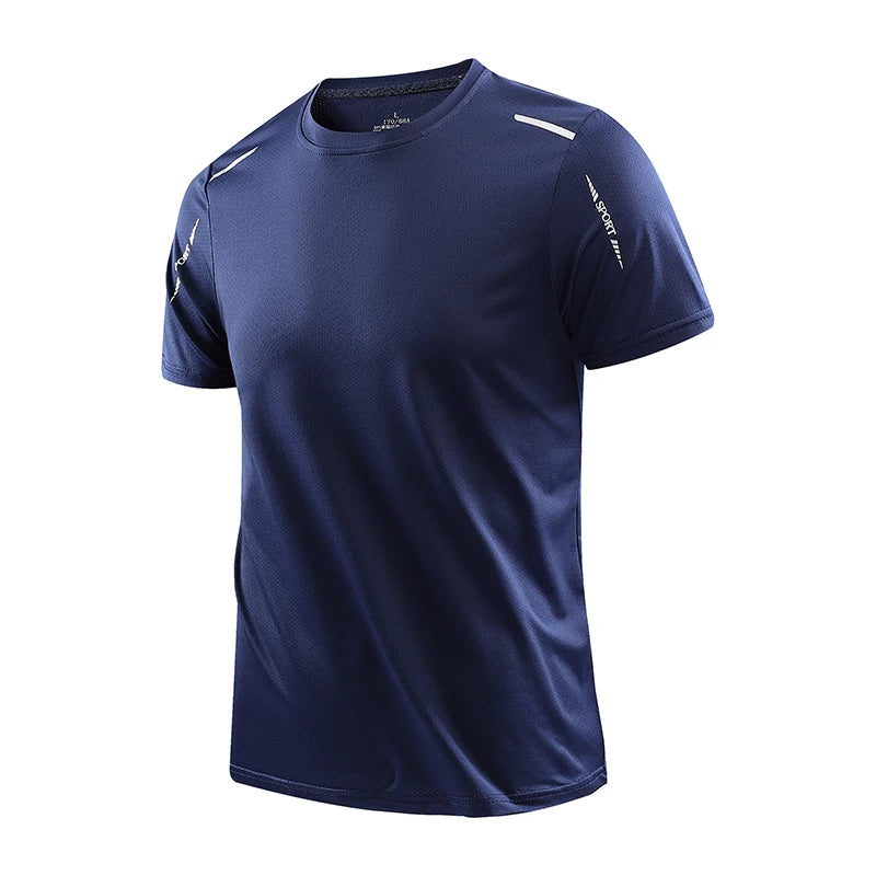 Camiseta Masculina para Corrida e Esportes ao Ar Livre – Secagem Rápida, Respirável, Macia e Elástica, Ideal para Caminhadas, Pesca e Verã