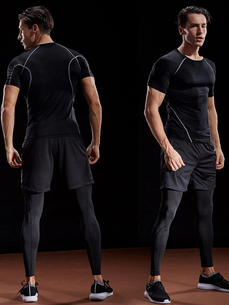 Camiseta Masculina de Compressão 2025 – Esportiva, Elástica, de Secagem Rápida para Corrida, Academia e Treinos