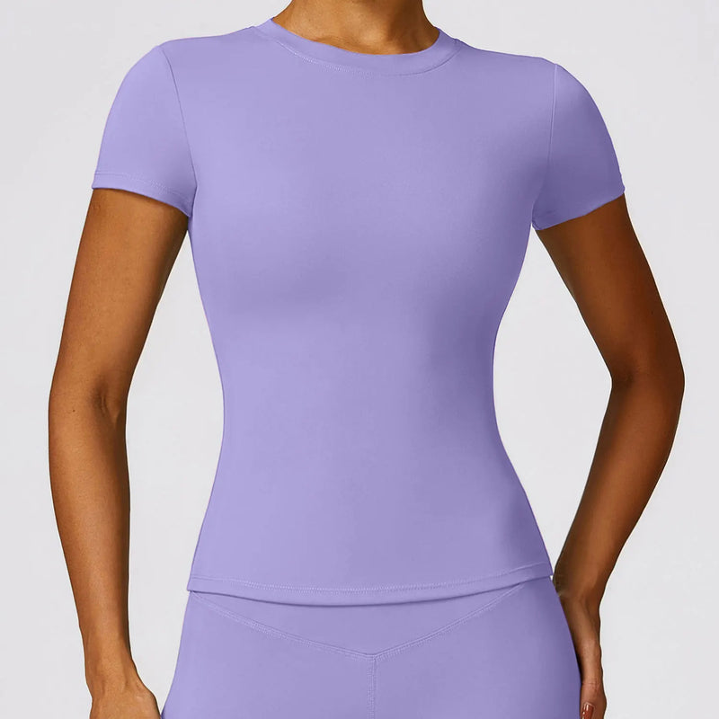 Camiseta Feminina NCLAGEN – Manga Curta, Respirável e Slim Fit