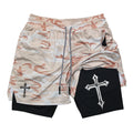 Short Masculino 2 em 1 Cross Print – Corrida, Academia e Treino