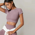 Top Feminino Seamless – Manga Curta, Fitness e Yoga