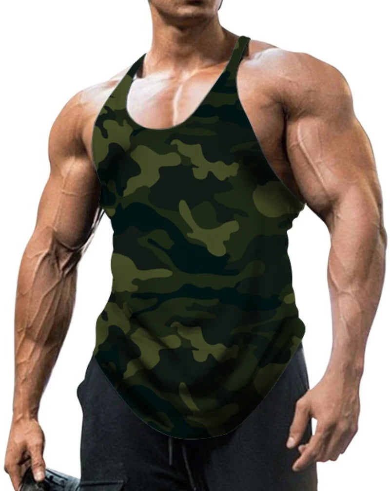 Regata Masculina Camuflada Vintage – Fitness, Treino e Esporte