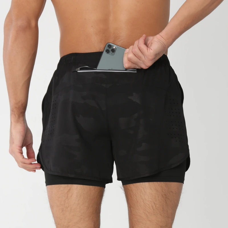 Short Masculino Esportivo 2 em 1 – Corrida, Academia e Treino