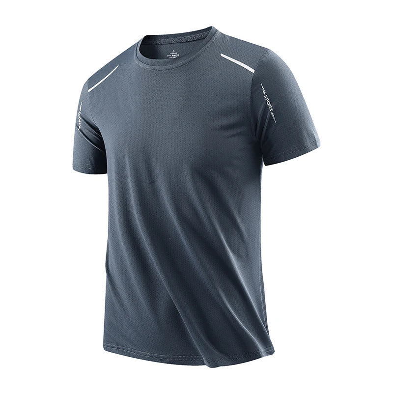 Camiseta Masculina para Corrida e Esportes ao Ar Livre – Secagem Rápida, Respirável, Macia e Elástica, Ideal para Caminhadas, Pesca e Verã