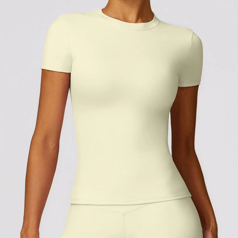 Camiseta Feminina NCLAGEN – Manga Curta, Respirável e Slim Fit