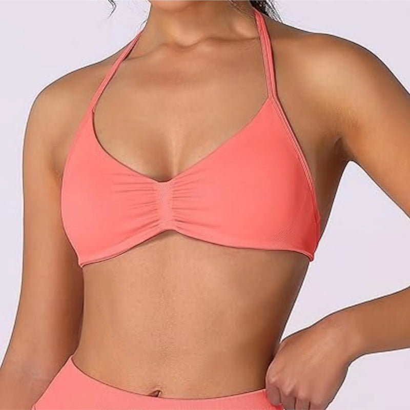 Top Feminino Strappy – Halter, Suporte Alto e Seamless