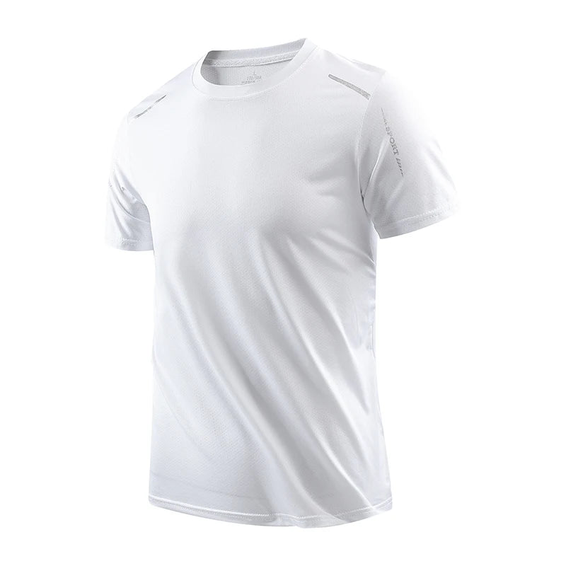 Camiseta Masculina para Corrida e Esportes ao Ar Livre – Secagem Rápida, Respirável, Macia e Elástica, Ideal para Caminhadas, Pesca e Verã