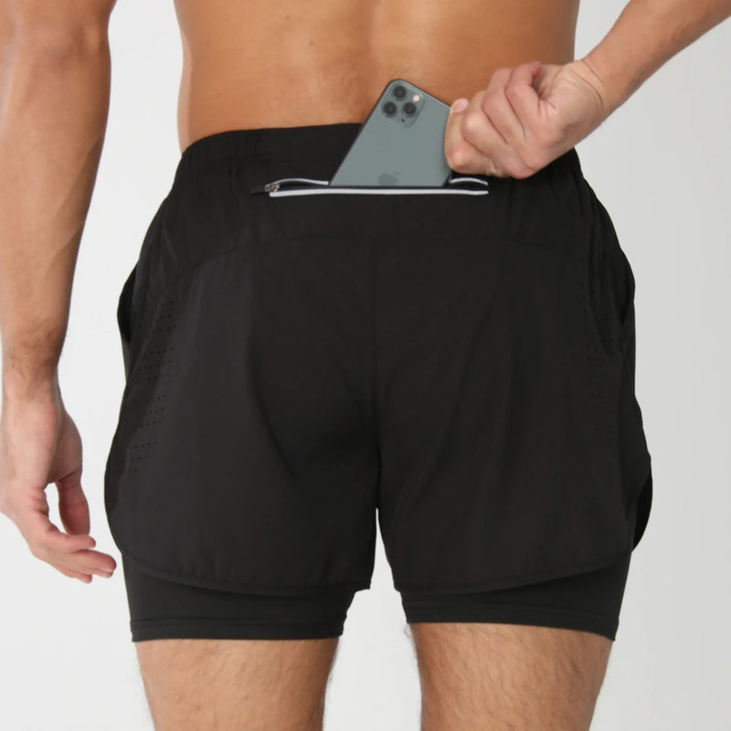 Short Masculino Esportivo 2 em 1 – Corrida, Academia e Treino